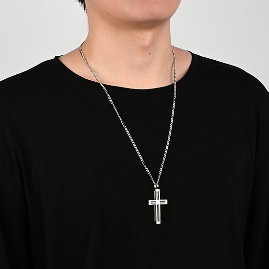 Mens Stainless Steel Cross Pendant