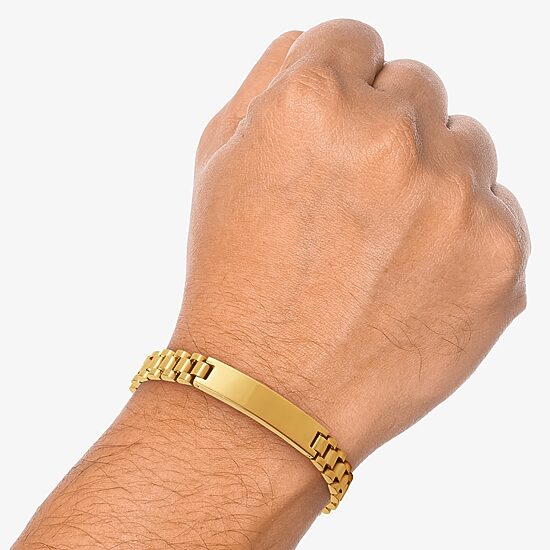 Shaquille O'Neal XLG™ Mens Stainless Steel 9 Inch Solid Link Id Bracelet