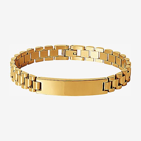 Shaquille O'Neal XLG™ Mens Stainless Steel 9 Inch Solid Link Id Bracelet