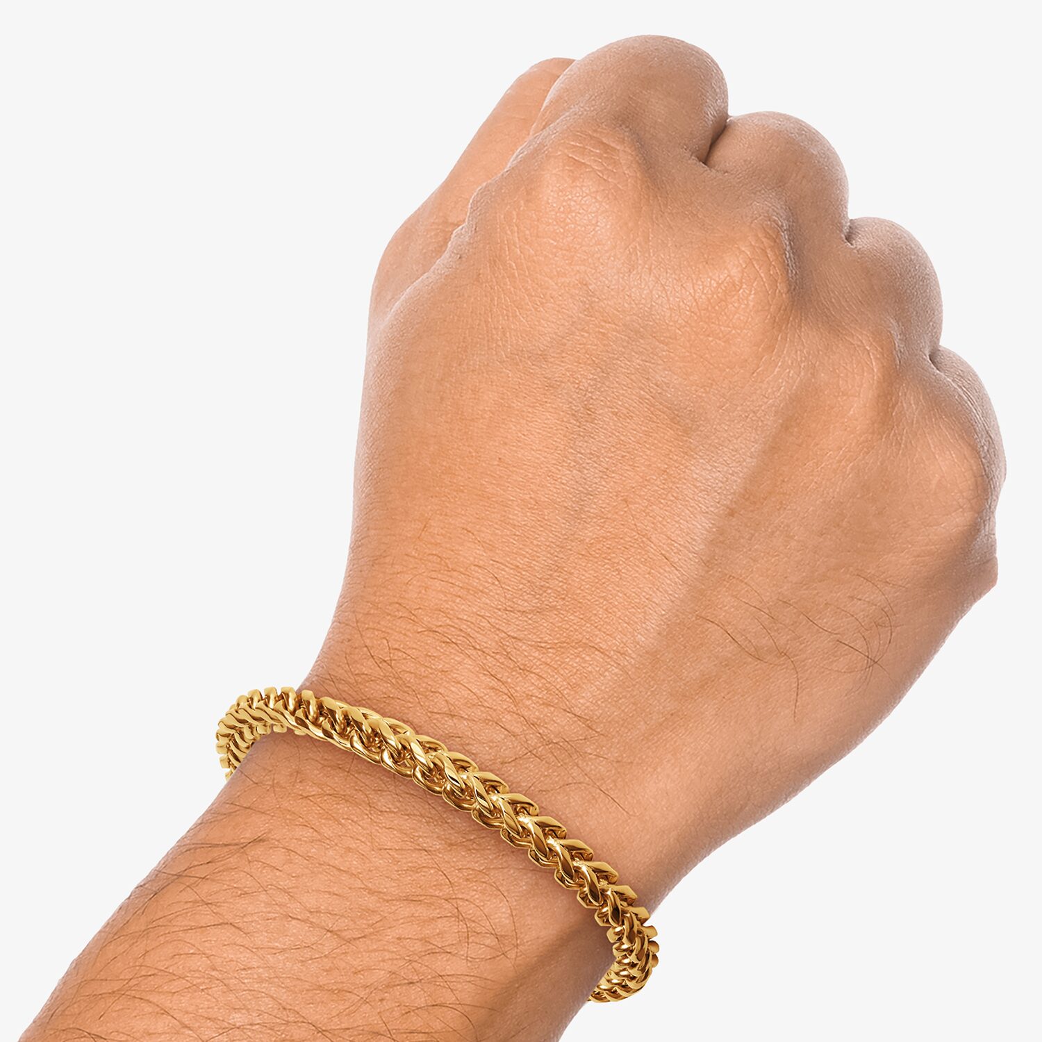 Shaquille O'Neal XLG™ Mens Stainless Steel 9 Inch Solid Wheat Chain Bracelet