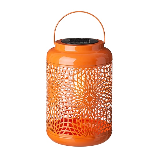 Glitzhome 8.75" Orange Metal Cutout Lanterns