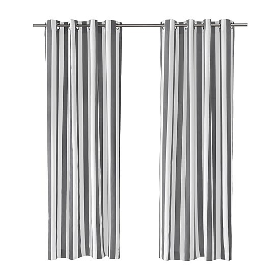 Outdoor Decor Coastal Stripe Grommet Top Light-Filtering Single Outdoor Curtain Panel