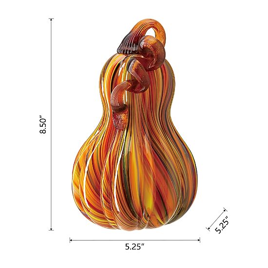 Glitzhome Multi Striped Glass Gourd Tabletop Decor