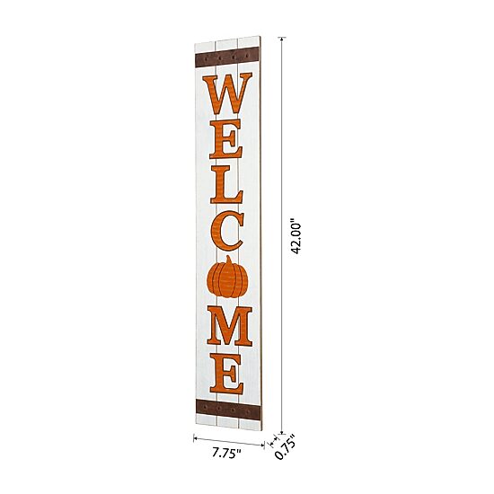 Glitzhome Fall Wooden Welcome Porch Sign