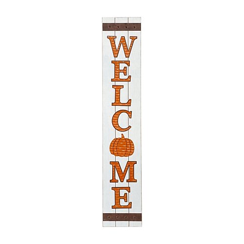 Glitzhome Fall Wooden Welcome Thanksgiving Porch Sign In Orange