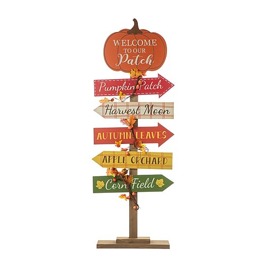 Glitzhome Fall Wooden Pumpkin Patch Porch Sign