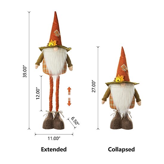 Glitzhome Fabric Fall Gnome Standing Decor Thanksgiving Porch Sign