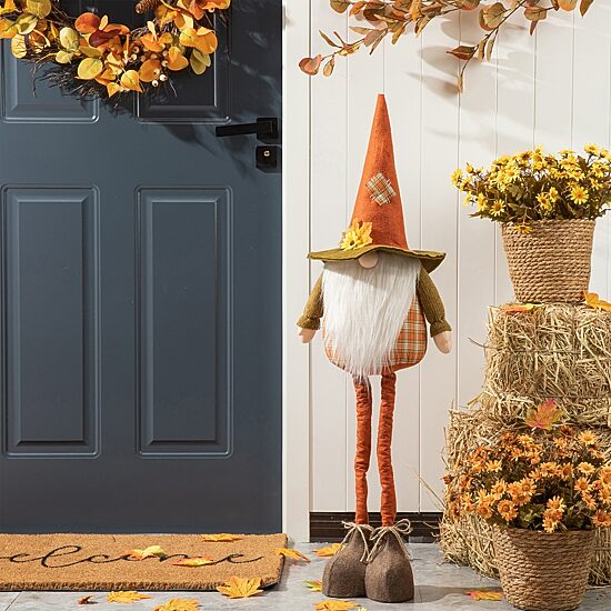 Glitzhome Fabric Fall Gnome Standing Decor Thanksgiving Porch Sign