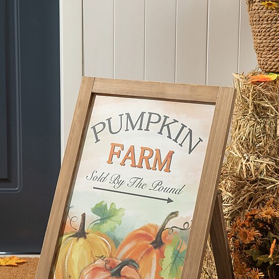 Glitzhome Fall Wooden Porch Sign