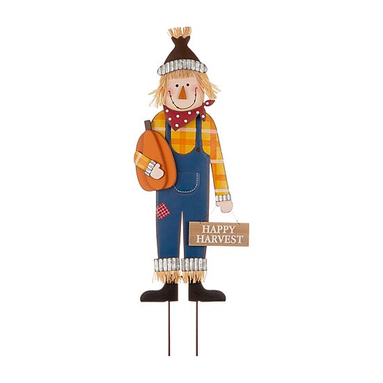 Glitzhome Fall Metal Scarecrow Thanksgiving Yard Art