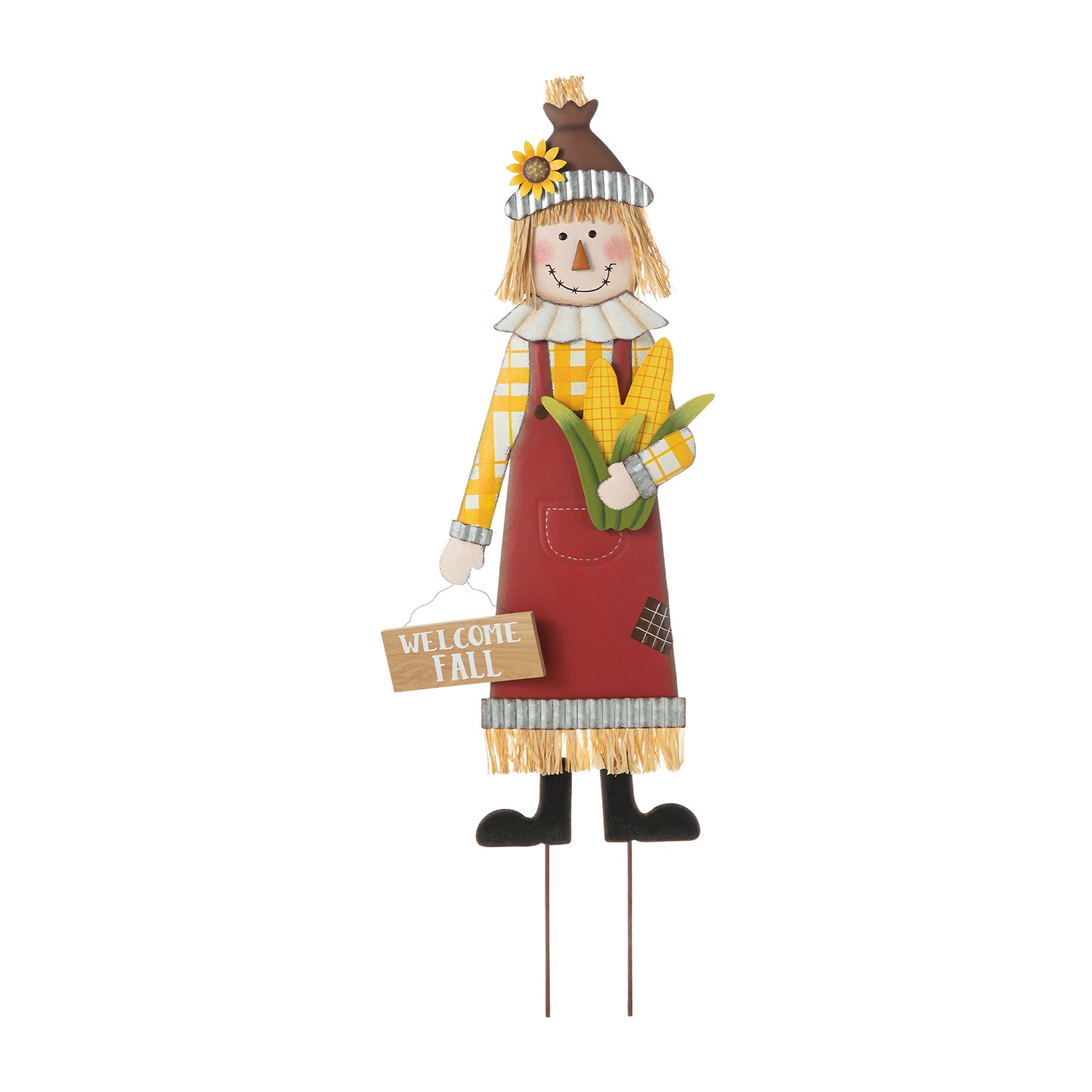Glitzhome Metal Scarecrow Thanksgiving Yard Art