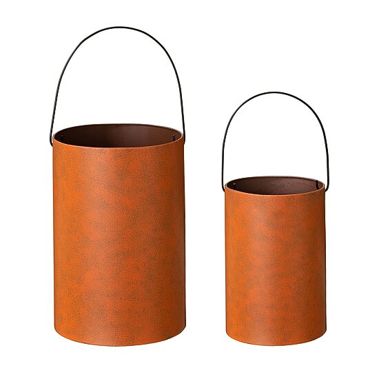 Glitzhome Metal Cutout Pumpkin Bucket 2-pc. Tabletop Decor
