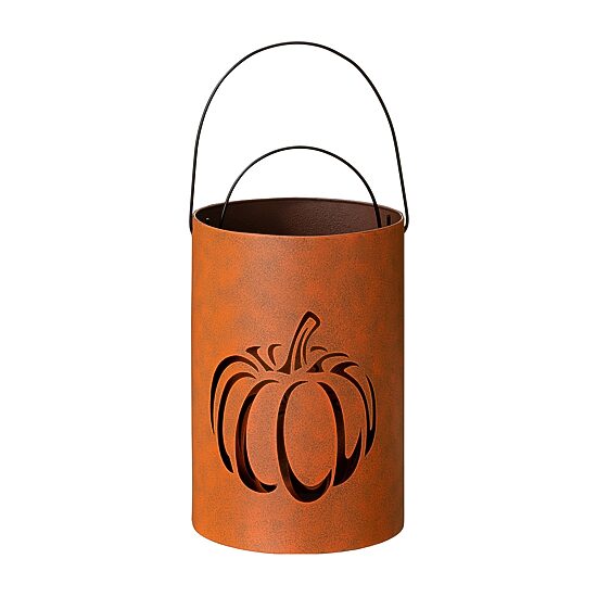 Glitzhome Metal Cutout Pumpkin Bucket 2-pc. Tabletop Decor