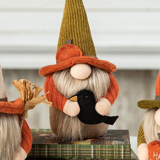 Glitzhome Fall Fabric Gnome 3-pc. Thanksgiving Tabletop Decor