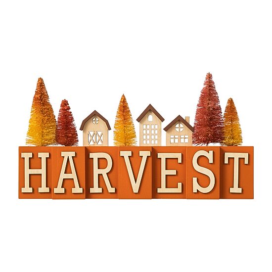 Glitzhome Harvest Wooden Thanksgiving Tabletop Decor