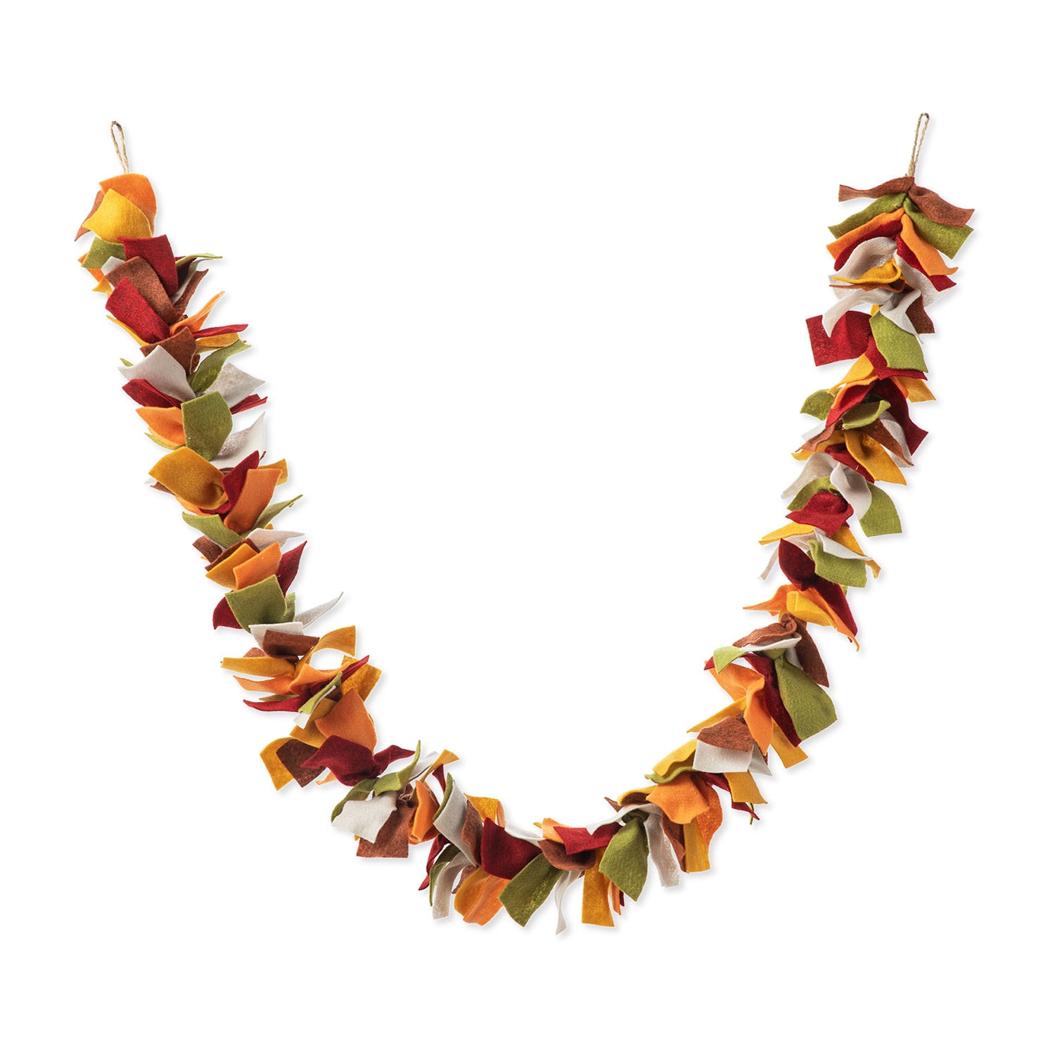 Glitzhome Fall Multi Color Felt Christmas Indoor Garland