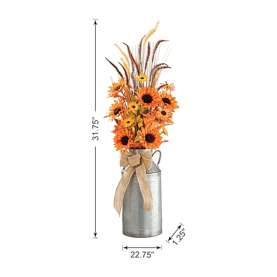 Glitzhome Fall Sunflower Leaf Potted Tree Tabletop Decor