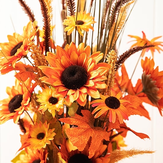 Glitzhome Fall Sunflower Leaf Potted Tree Tabletop Decor