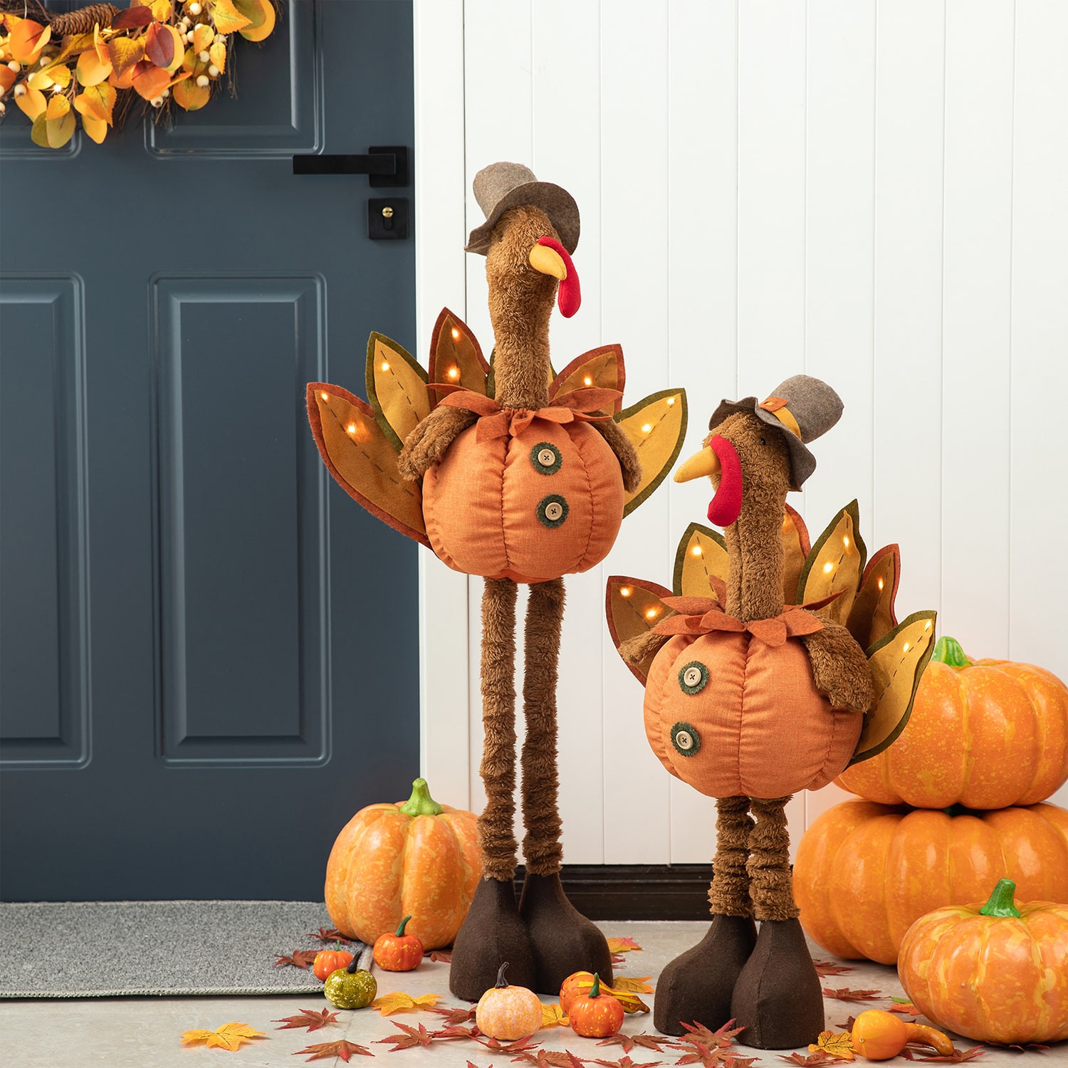 Glitzhome Fabric Turkey Standing Decor Porch Sign