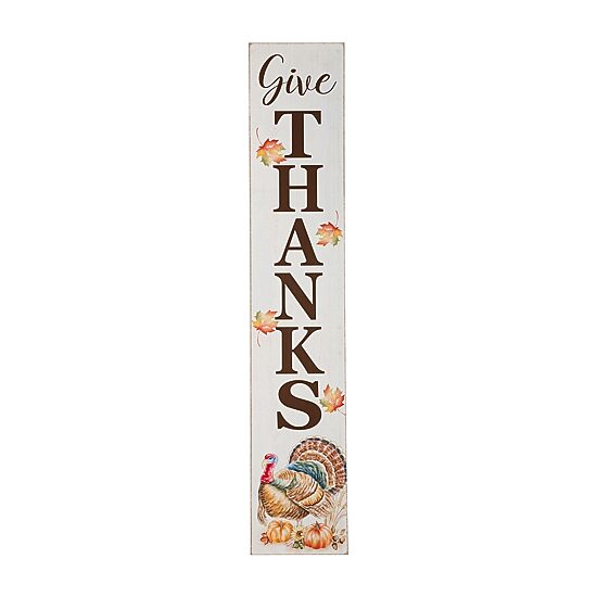 Glitzhome Harvest Wooden Give Thanks Porch Sign