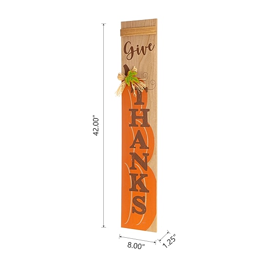Glitzhome Harvest Wooden Pumpkin Porch Sign