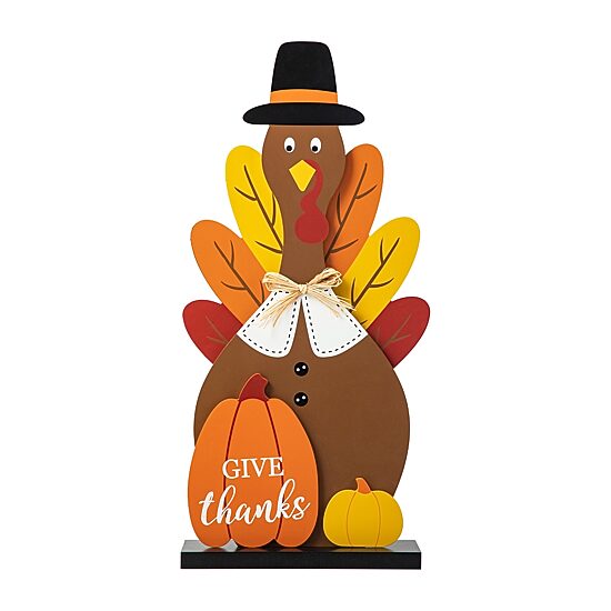 Glitzhome Harvest Wooden Turkey Porch Sign