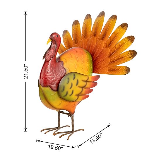 Glitzhome Harvest Metal Turkey Porch Sign