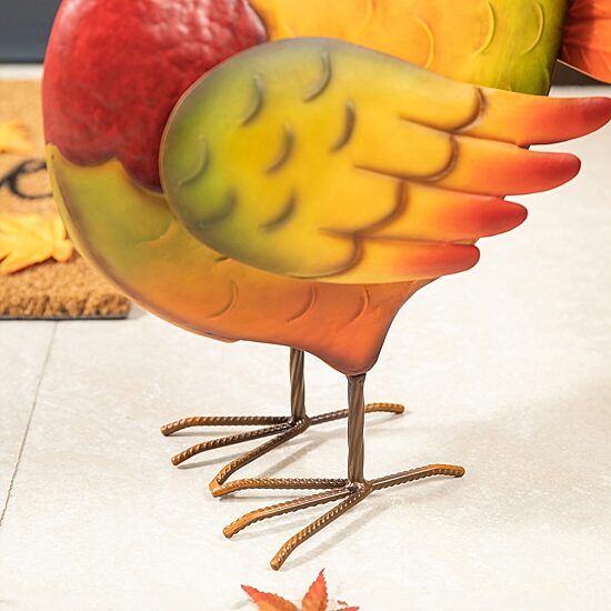Glitzhome Harvest Metal Turkey Porch Sign