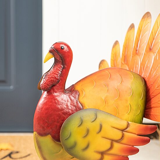 Glitzhome Harvest Metal Turkey Porch Sign