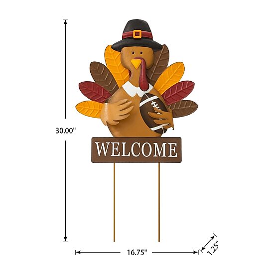 Glitzhome Harvest Metal Turkey Thanksgiving Yard Art
