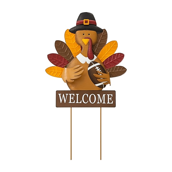 Glitzhome Harvest Metal Turkey Thanksgiving Yard Art