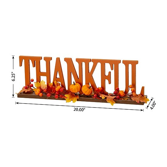 Glitzhome Thankful Wooden Tabletop Decor