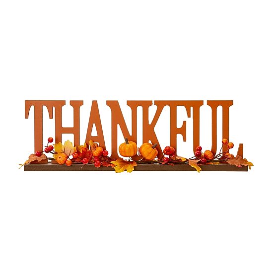 Glitzhome Thankful Wooden Tabletop Decor