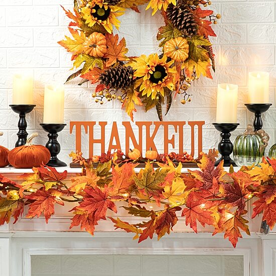 Glitzhome Thankful Wooden Tabletop Decor