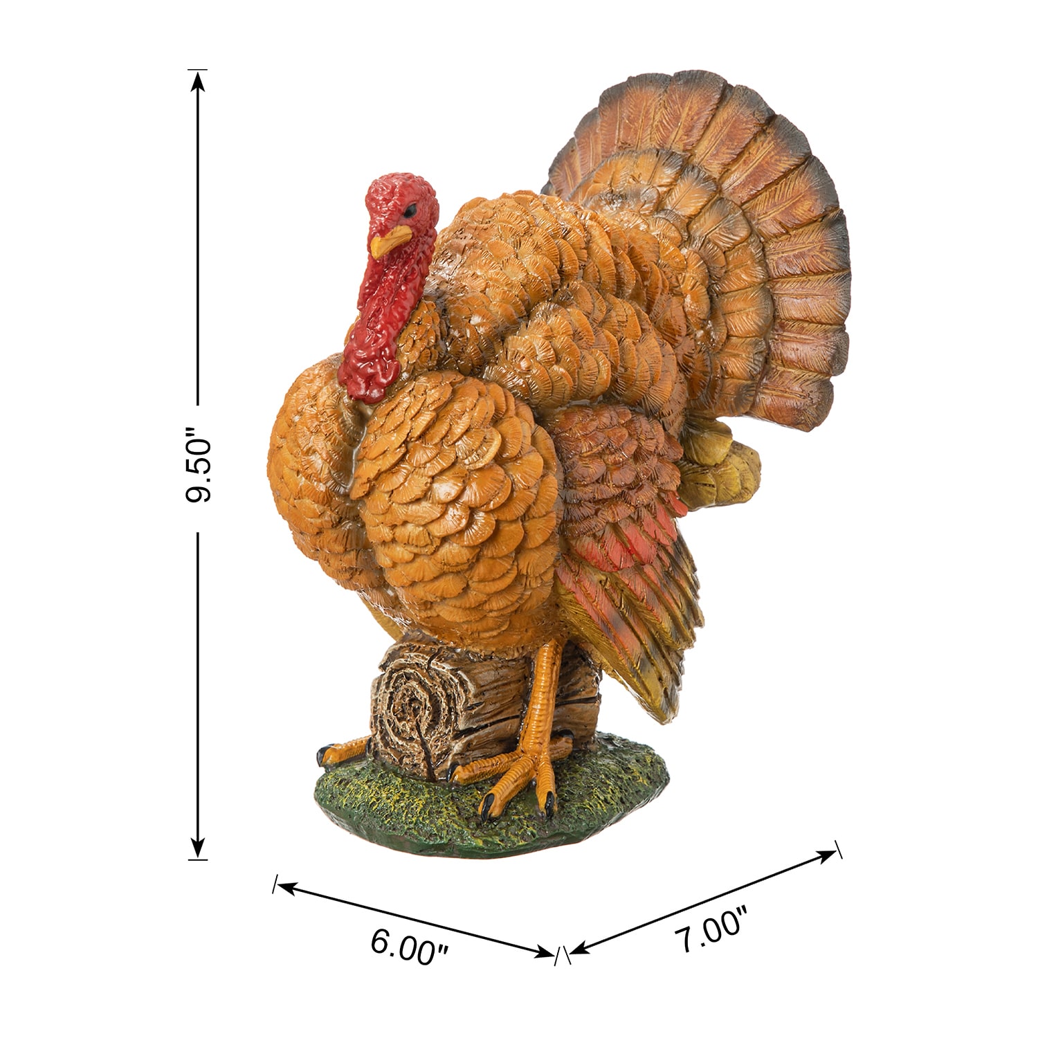 Glitzhome Harvest Resin Turkey Thanksgiving Tabletop Decor