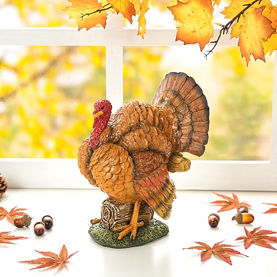 Glitzhome Harvest Resin Turkey Tabletop Decor