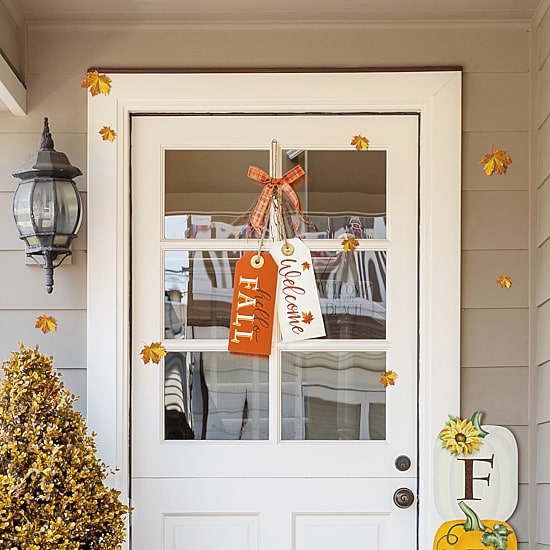 Glitzhome Fall Wooden Door Hanger Wall Sign