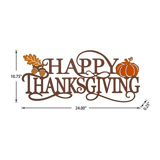 Glitzhome Happy Thanksgiving Decor Metal Wall Art