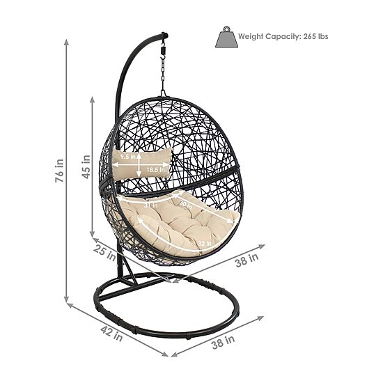 Jackson Outdoor Hanging Egg Chair Chair with Stand