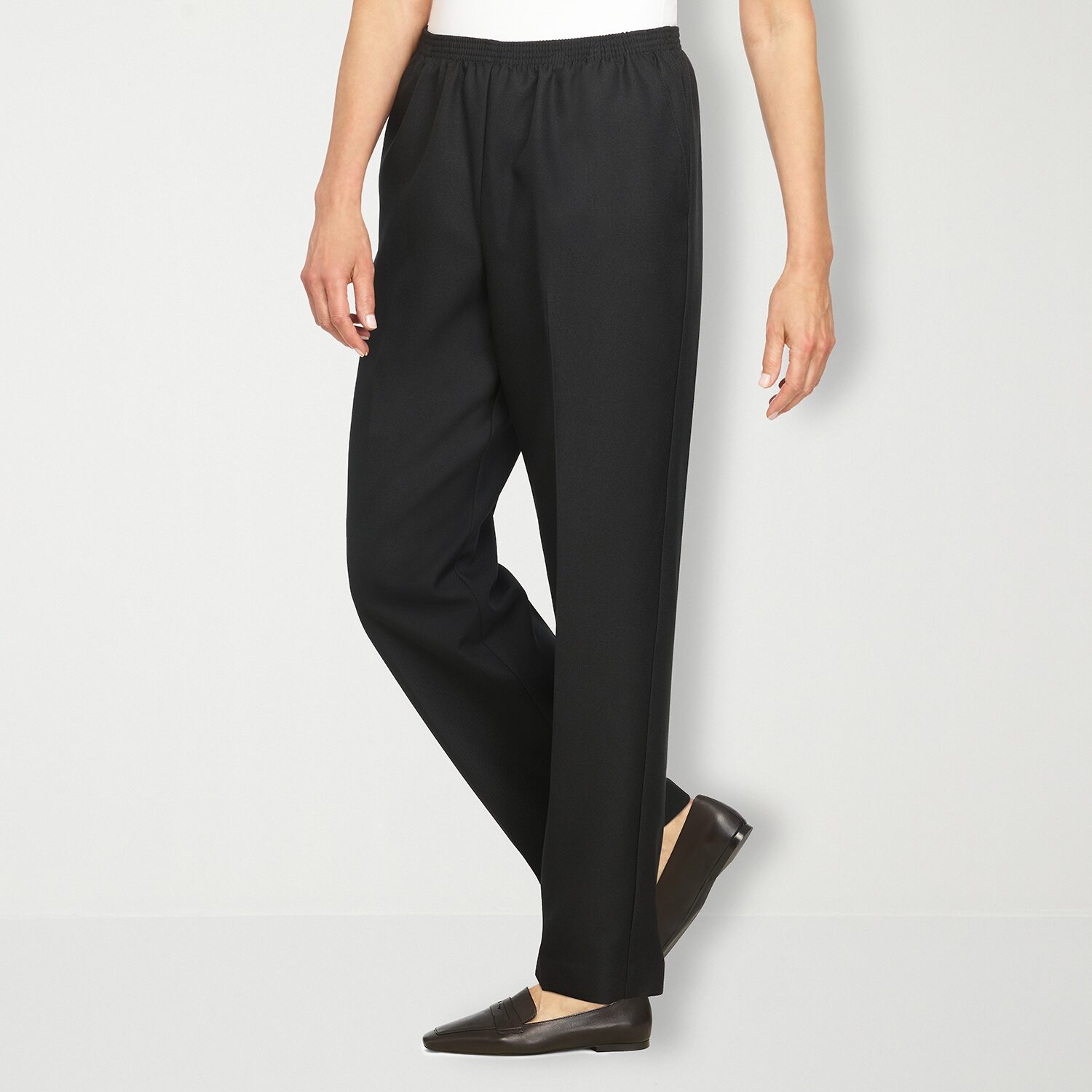 Alfred Dunner Classics Womens Straight Mid Rise Pull-On Pant