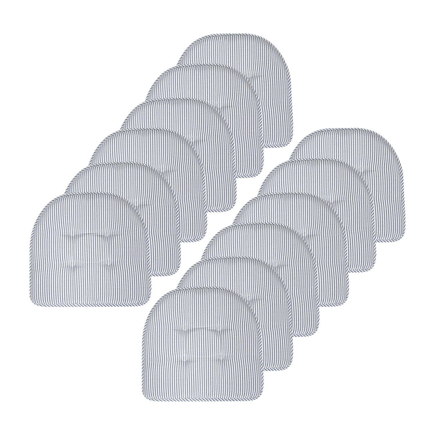 Sweet Home Collection™ Pinstripe U Shaped Memory Foam 17" x 16" Chair Cushions