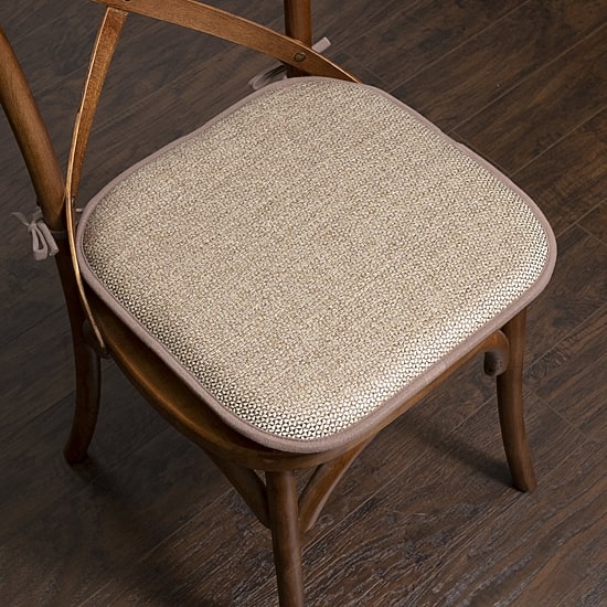 Sweet Home Collection™ Cameron Memory Foam No Slip Back 16" x 16" Chair Pad Cushion with Ties