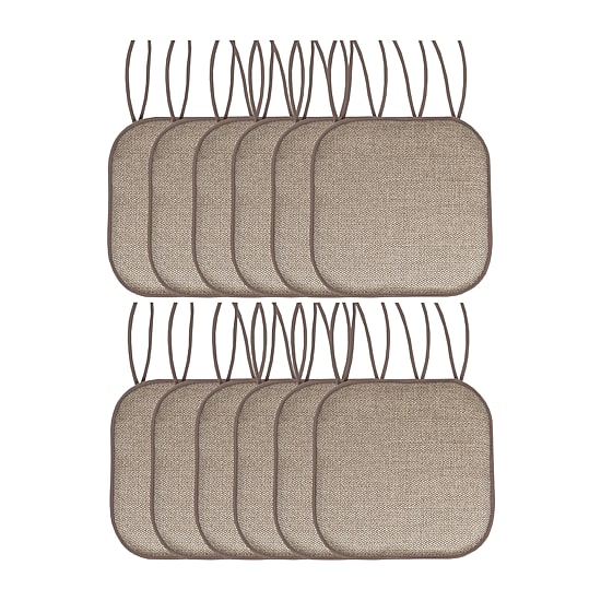 Sweet Home Collection™ Cameron Memory Foam No Slip Back 16" x 16" Chair Pad Cushion with Ties