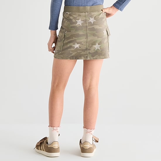 Vanilla Star Cozy Camo Big Kid Girls Denim Skirt