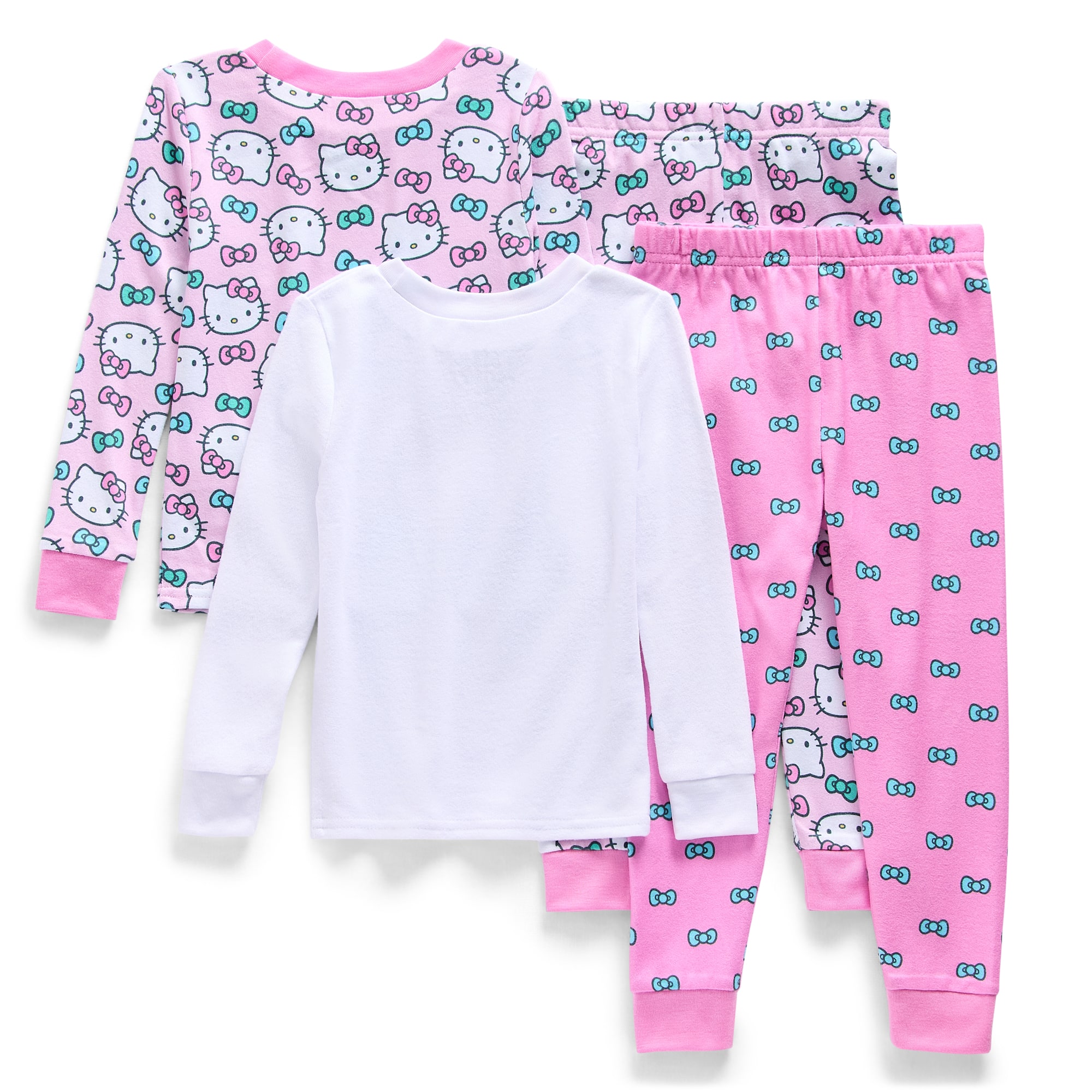Toddler Girls Hello Kitty Crew Neck Long Sleeve 4-pc. Pajama Set