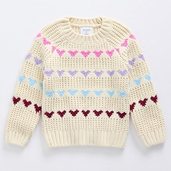 Okie Dokie Toddler & Little Girls Round Neck Long Sleeve Pullover Sweater