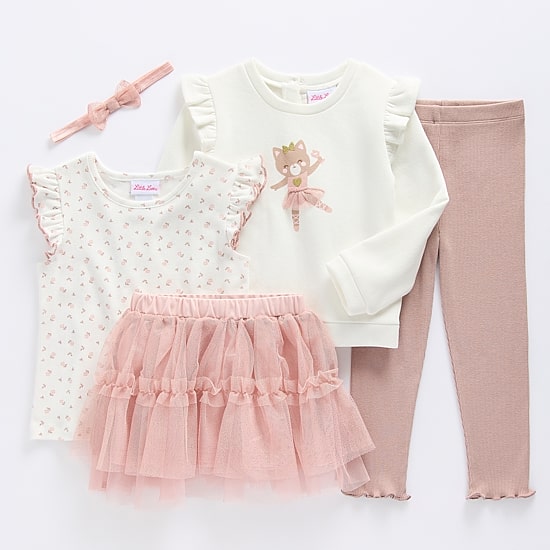 Little Lass Toddler Girls Fleece 4-pc. Pant Set