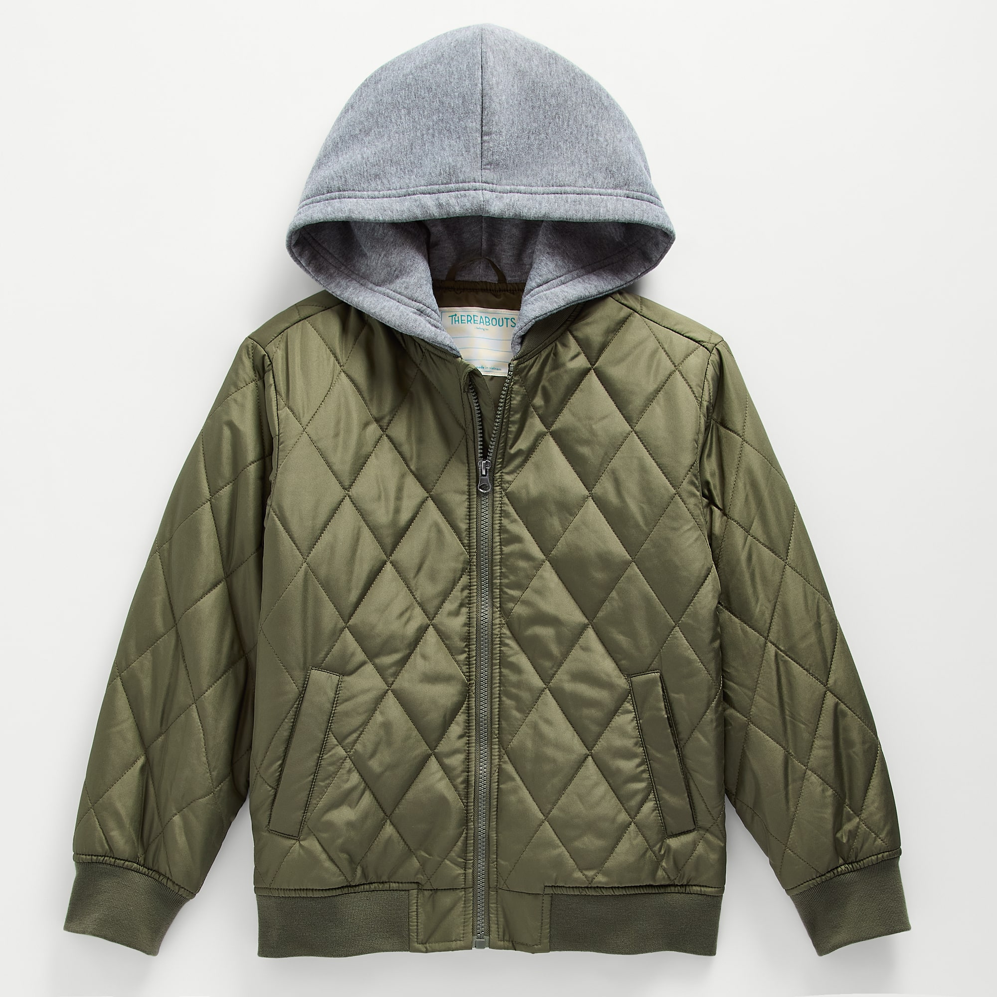 Thereabouts Little & Big Kid Boys Hooded Lightweight Bomber Jacket