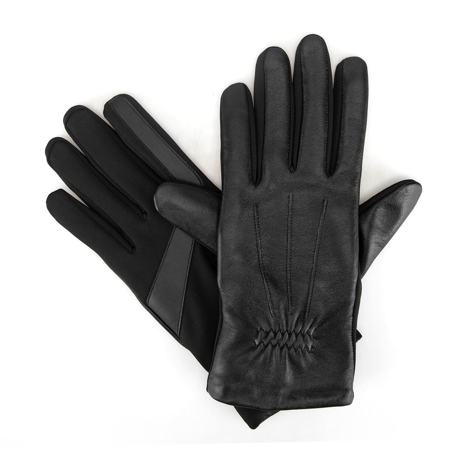 Isotoner Leather 1 Pair Touch Screen Enabled Gloves