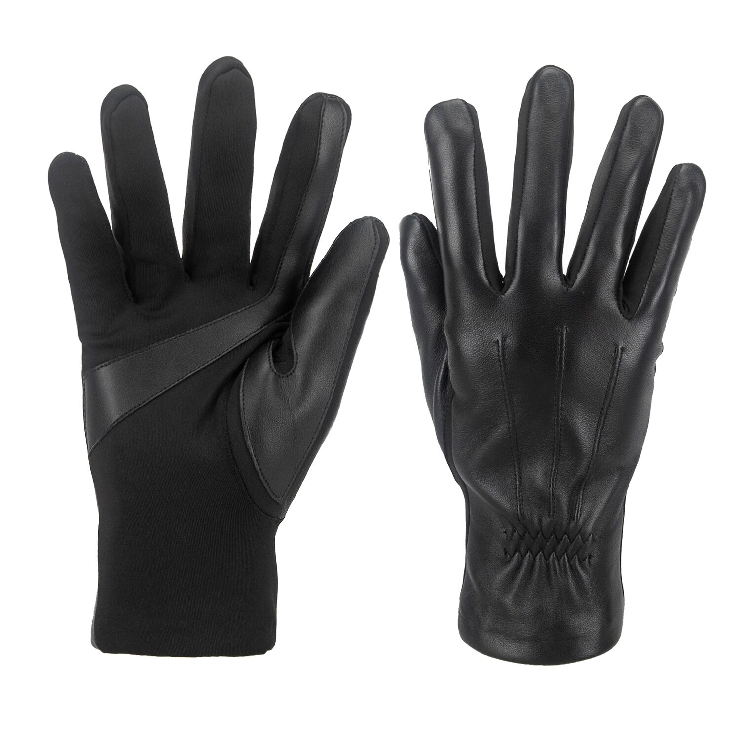 Isotoner Leather 1 Pair Touch Screen Enabled Gloves